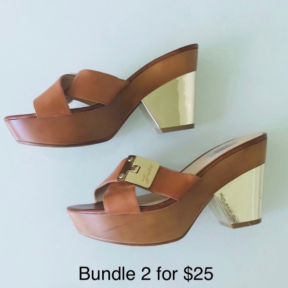 Guess Shoes - Guess Sandals Brown & Gold Size 8.5